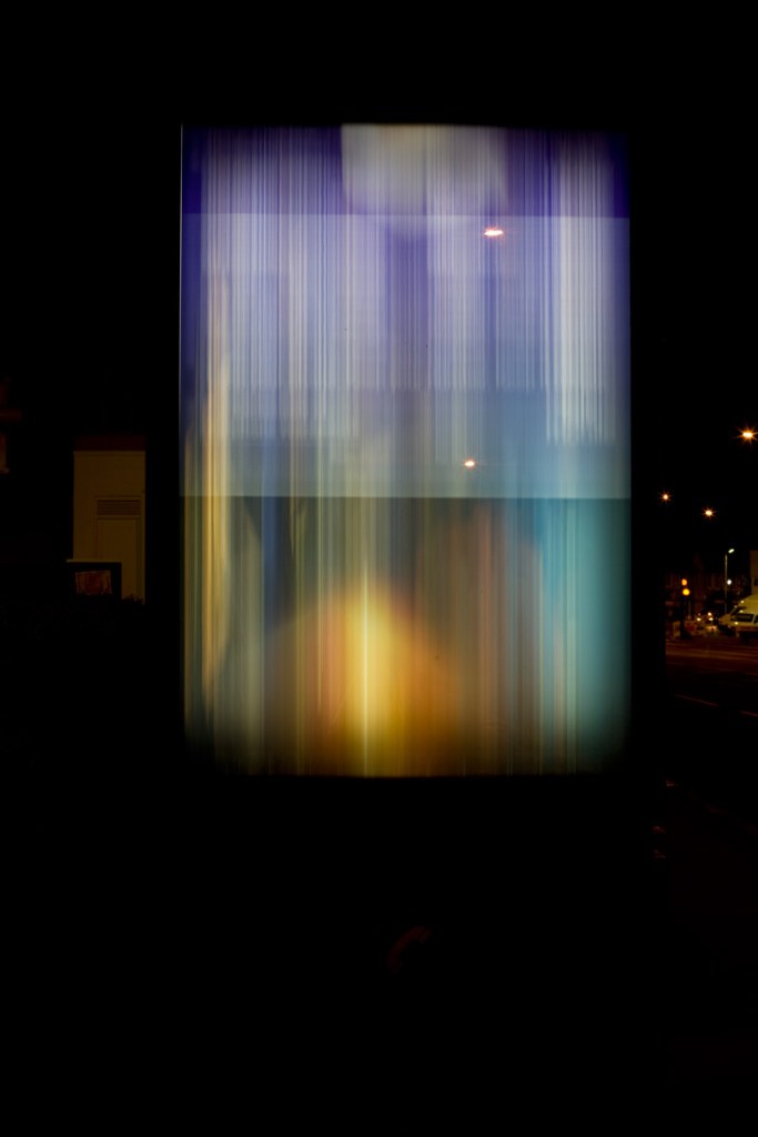 photograph showing back illuminated display board