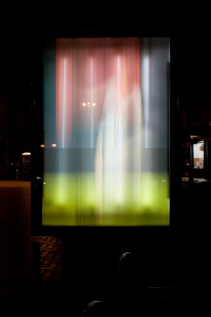 photograph showing back illuminated display board