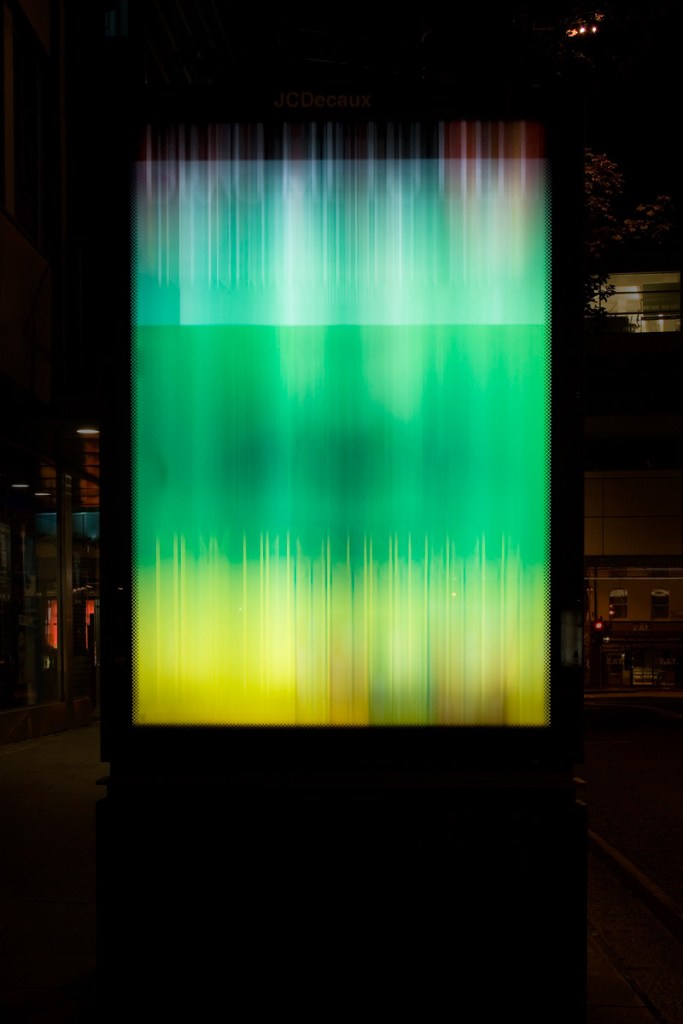 photograph showing back illuminated display board