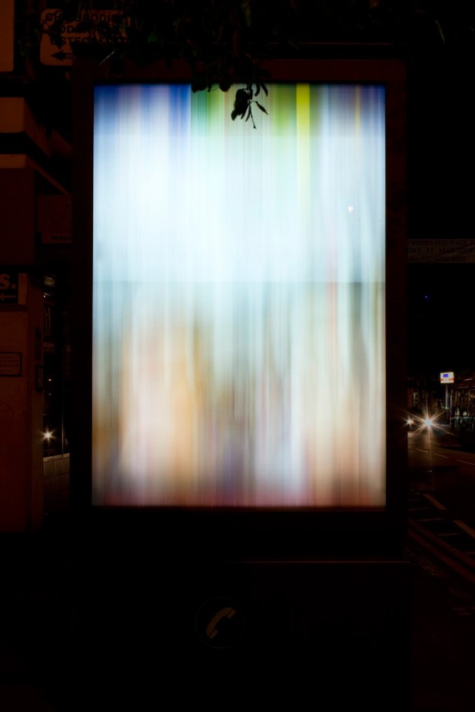 photograph showing back illuminated display board
